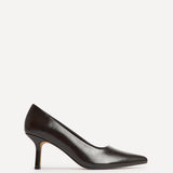Aim Wide Fit Brown Faux Leather Court Heels