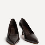 Aim Wide Fit Brown Faux Leather Court Heels