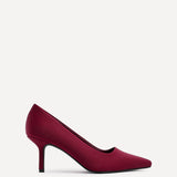 Aim Wide Fit Burgundy Scuba Court Heels