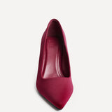 Aim Wide Fit Burgundy Scuba Court Heels