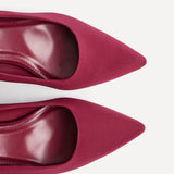 Aim Wide Fit Burgundy Scuba Court Heels
