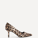 Aim Wide Fit Leopard Satin Court Heels