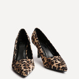 Aim Wide Fit Leopard Satin Court Heels