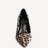 Aim Wide Fit Leopard Satin Court Heels