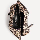 Aim Wide Fit Leopard Satin Court Heels