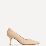 Aim Wide Fit Nude Faux Suede Court Heels
