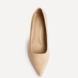 Aim Wide Fit Nude Faux Suede Court Heels