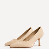 Aim Wide Fit Nude Faux Suede Court Heels