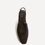 Aire Brown Faux Suede Slingback Court Heels