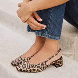 Aire Leopard Print Slingback Court Heels
