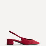 Aire Red Faux Suede Slingback Court Heels