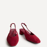 Aire Red Faux Suede Slingback Court Heels