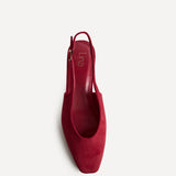 Aire Red Faux Suede Slingback Court Heels