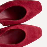 Aire Red Faux Suede Slingback Court Heels