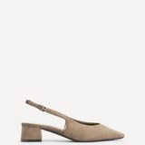 Aire Taupe Faux Suede Slingback Court Heels