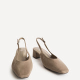 Aire Taupe Faux Suede Slingback Court Heels