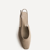 Aire Taupe Faux Suede Slingback Court Heels