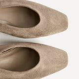 Aire Taupe Faux Suede Slingback Court Heels