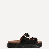 Alabama Black Plaited Flatform Sliders