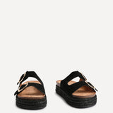 Alabama Black Plaited Flatform Sliders