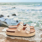Alabama Nude Plaited Flatform Sliders