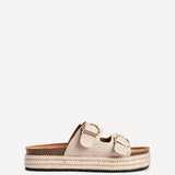 Alabama Nude Plaited Flatform Sliders