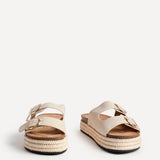 Alabama Nude Plaited Flatform Sliders