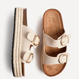 Alabama Nude Plaited Flatform Sliders
