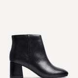 Alba Wide Fit Black Faux Leather Heeled Boots