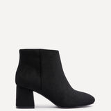 Alba Wide Fit Black Faux Suede Heeled Boots