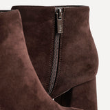 Alba Wide Fit Brown Faux Suede Heeled Boots