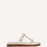 Alert Ivory Studded Slip On Sandals