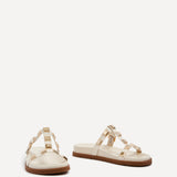 Alert Ivory Studded Slip On Sandals