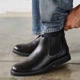 Alessandro Mens Black Faux Leather Chelsea Boots