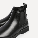 Alessandro Mens Black Faux Leather Chelsea Boots
