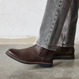 Alessandro Mens Brown Faux Leather Chelsea Boots