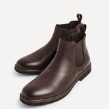Alessandro Mens Brown Faux Leather Chelsea Boots