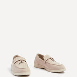 Alette Beige Faux Suede Slip On Loafers