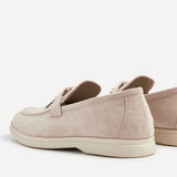 Alette Beige Faux Suede Slip On Loafers