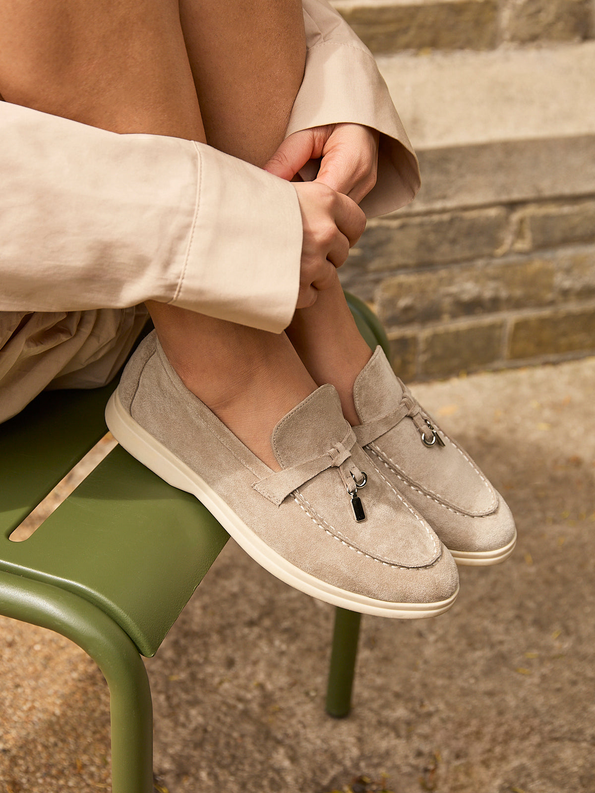 Alette Mocha Faux Suede Slip On Loafers