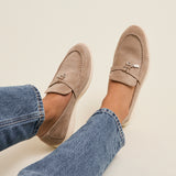 Alette Mocha Faux Suede Slip On Loafers