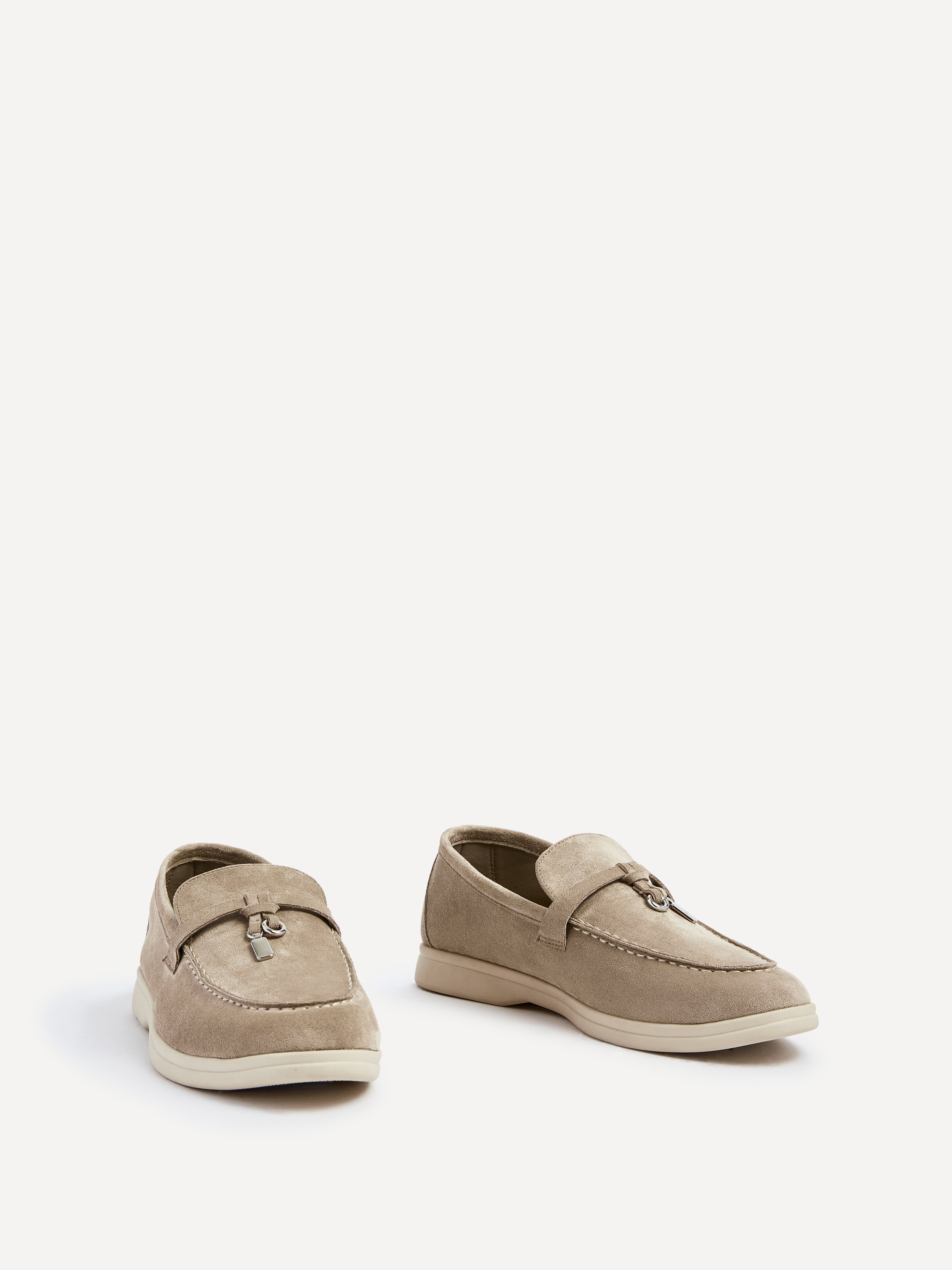 Mocha Faux Suede Slip On Loafer – Linzi
