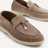 Alette Mocha Faux Suede Slip On Loafers