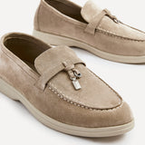 Alette Mocha Faux Suede Slip On Loafers