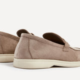 Alette Mocha Faux Suede Slip On Loafers