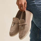 Alette Mocha Faux Suede Slip On Loafers