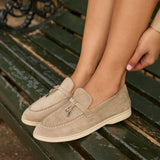 Alette Mocha Faux Suede Slip On Loafers