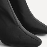 Alexia Black Lycra Stretch High Leg Boots