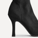 Alexia Black Faux Suede Stretch High Leg Boots