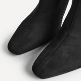 Alexia Black Faux Suede Stretch High Leg Boots